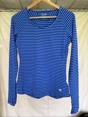 Mountain Hardwear Blue Striped Long-Sleeve Tee